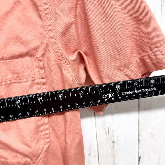 Madewell Jumpsuit Women 14 Collared Button Front Short Sleeve Wide Leg Utility - Picture 5 of 7